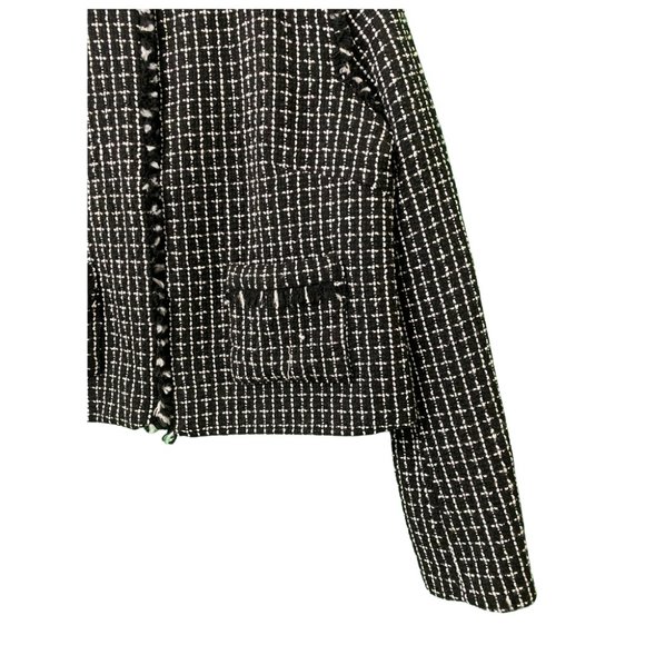 Love & Liberty Tweed Style Light Black and White Squares Details Jacket S - Picture 4 of 4